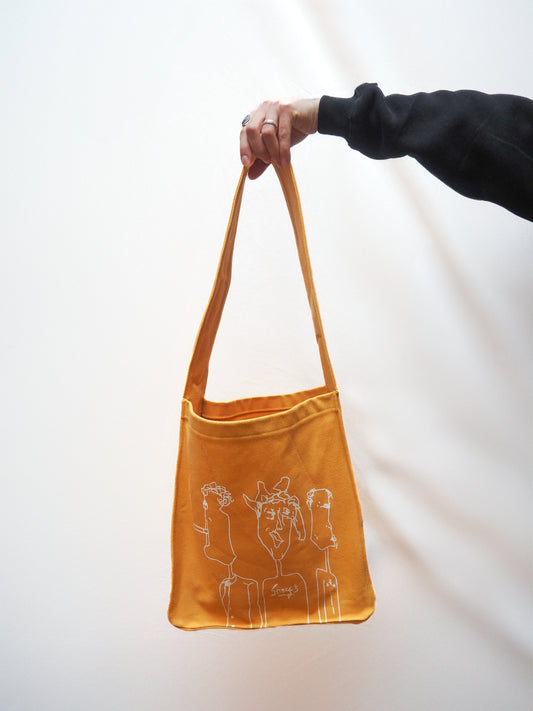 Sac bandoulière jaune moutarde "l'Art de créer"